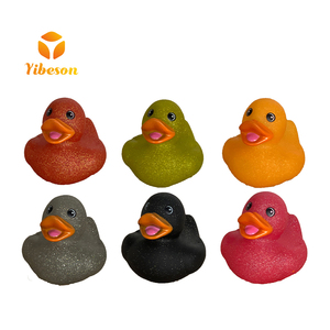 Wholesale Baby Bath Floating Vinyl Animals Eco Friendly Multi Color Gold Powder Mini Rubber <b>Duck</b> <b>Toy</b> - Product Image 1