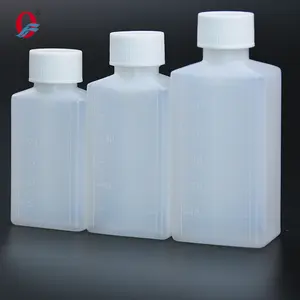 Großhandel kleine Mundflasche 30-60 ml Husten Medizin Graduierte Flasche quadratische transluzente Medizinflasche