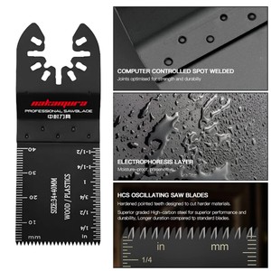 Lames de scie en acier à haute teneur en carbone 150 mm à dégagement rapide pour outil multifonction, lames de scie à bois pour kit d'outils oscillants pour bois et plastique - Product Image 2