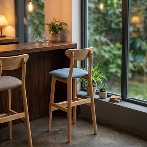 <span class=keywords><strong>Tabouret</strong></span> <span class=keywords><strong>de</strong></span> <span class=keywords><strong>bar</strong></span> moderne minimaliste en <span class=keywords><strong>bois</strong></span> massif <span class=keywords><strong>de</strong></span> style nordique avec dossier pour usage commercial dans les salons <span class=keywords><strong>de</strong></span> thé <span class=keywords><strong>et</strong></span> les zones <span class=keywords><strong>de</strong></span> réception - Product Image 6