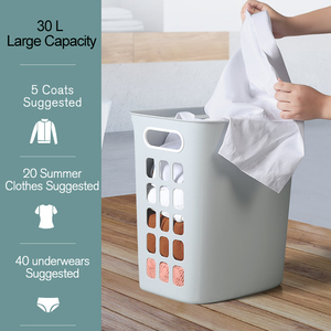 SONDUO New Style High Quality Plastic <strong>Wall</strong> Mounted Laundry Organizer Container Dirty Clothes <strong>Storage</strong> <strong>Basket</strong> With Handle - Product Image 5