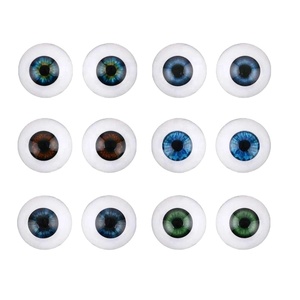 Yeux de poupée DIY pour accessoires de fabrication de poupées ours, 1 paire d'yeux de poupée en plastique 20/22/24 mm, yeux réalistes demi-ronds à dos creux - Product Image 2