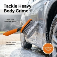 Brosse de nettoyage pour roues de voiture, tête en PET, manche en PP+TPR, pour le detailing intérieur de voiture et l'extérieur, directement de l'usine