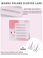 Cils inférieurs artificiels faits main, 6 rangées, effet féerique, segmentés, naturels, style Manga, pour maquillage DIY