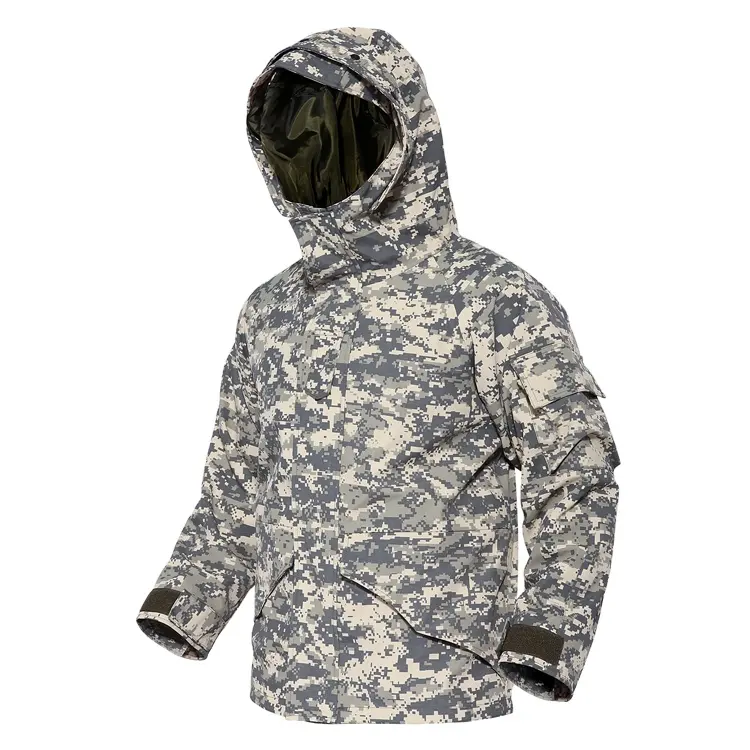 Vente en gros manteau imperméable de sécurité tactique camouflage chasse veste d'extérieur parka tactique par temps froid avec doublure amovible