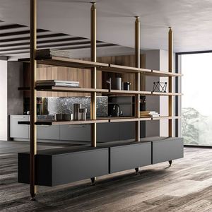 Cloison en métal avec étagère de rangement, séparateur de pièce, designs d'armoires - Product Image 1