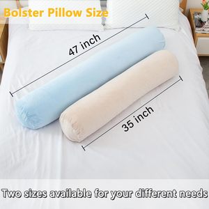 Almohada cilíndrica larga multiusos de color sólido con logotipo personalizado OEM, almohada <span class=keywords><strong>cervical</strong></span> de dos tamaños, almohada de cuerpo tipo bolster. - Product Image 2