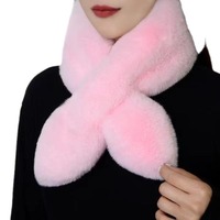 Écharpe tendance pour l'automne et l'hiver, cache-cou en fausse fourrure pelucheuse, mignon, chaud, élégant et polyvalent, avec un design croisé