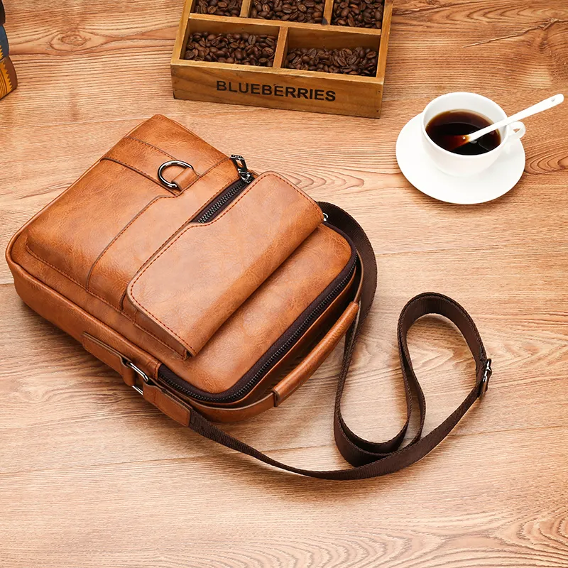 high quality Men's bag multifunction shoulder street business messenger bag Tablet computer mini shoulder bag