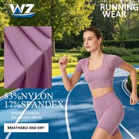 Tela Elástica de Nailon y Spandex Transpirable y Resistente a la Abrasión de Secado Rápido para Camisetas/Leggings/Pantalones Deportivos