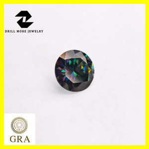 ZDD Moissanite Loose Stones Round Rainbow Green 3EX Cut Lab Created Gemstones 0.5 3 Carats - Product Image 5