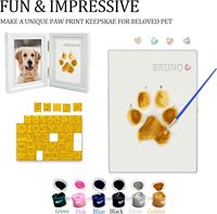 Kit de pâte à modeler écologique pour empreintes de pattes de chien, cadre photo commémoratif pour animaux de compagnie avec breloques