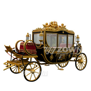 Carruaje de Caballos Eléctrico de Lujo de Cuatro Ruedas, Tamaño Personalizado, Dorado, para Bodas Reales, con Ruedas Sólidas y 2 Años de Garantía, en Venta - Product Image 3
