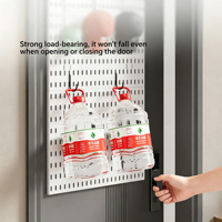 Organisateur de porte en panneau perforé pour dortoir, panneau perforé en plastique blanc, rangement suspendu sans perçage pour porte, chambre, chambre d'étudiant