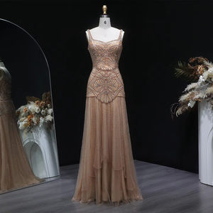 Abito da sera Jancember LSZ552 champagne, abito da ballo a sirena con perline, abito da cerimonia con paillettes per feste e celebrazioni. - Product Image 2