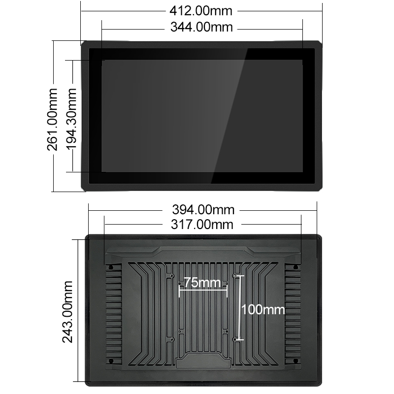 15.6 Inch Industrial Sunlight-readable IPS LCD Monitor Capacitive Touch Screen True Flat HD VGA Industrial Display
