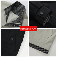 Veste décontractée pour homme grande taille (M-8XL) avec logo personnalisé, fermeture éclair, patchwork à carreaux, col montant, 100 % polyester, coupe ample