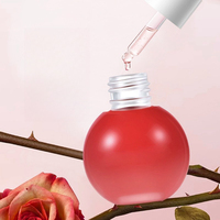 Emballage cosmétique personnalisé en PET transparent 50ml 100ml Flacon d'huile essentielle rond unique avec compte-gouttes Impression sérigraphique OEM