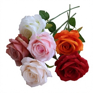 Vente en gros de têtes de fleurs artificielles réalistes en soie faites à la main, grandes (10 cm), pour la décoration de gâteaux DIY pour les occasions de Noël et d'Halloween - Product Image 2