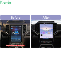 Krando Autoradio Android 12,1 pouces avec GPS pour Ford Ranger 2023 - 2025, Android Auto, Carplay sans fil, 4G WIFI