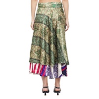 Falda Larga Cruzada Reversible de Poliéster Vintage con Estampado Floral Bohemio para Mujer