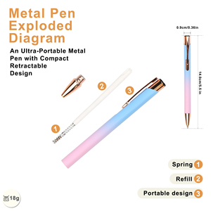 Luxury Rose Gold Cute Metal Ballpoint <b>Pen</b> with Custom Logo Clip 1.0mm Black Ink for Promotional Use - Product Image 5