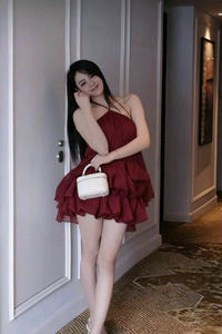 Vestido Mini Rojo con Cuello Halter, Sin Mangas, Cintura Alta, con Volantes en Capas, Ligero y Femenino - Product Image 5