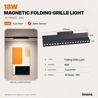 Lumière de grille magnétique pliable intelligente Zigbee 6W 12W 18W Tuya 48V CRI 98 Anti-éblouissement