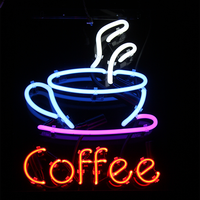 Eclairage Lettre Coffee Shop Enseigne Néon Table LED Debout. Mais Café Premier enseigne Néon LED bicolore. Enseigne Café Néon