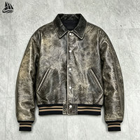 Fabricant de vêtements personnalisé de haute qualité veste en cuir de rue lâche fermeture éclair moto style veste en cuir pour hommes