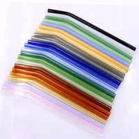 Pailles en verre borosilicate écologiques, résistantes à la chaleur, droites, courbées ou ondulées, pour boissons et lait en bar.