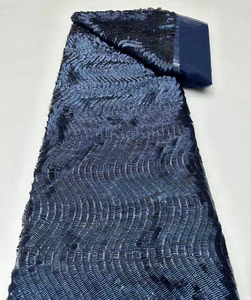 Cordes à paillettes tubulaires motif de maille courbe roulé paillettes broderie maille tissu robe de mariée robe de soirée robe de princesse - Product Image 5