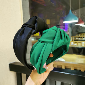 Diademas para el Cabello de <span class=keywords><strong>Mujer</strong></span> Estilo Europeo Americano, Textura Satinada, Diadema Ancha con Nudo, Diadema Personalizada con Logotipo al por Mayor - Product Image 1