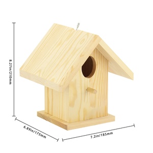 Nichoir en bois suspendu pour l'extérieur, certifié FSC et BSCI, pour les oiseaux-chanteurs, les colibris, les perroquets, les chardonnerets bleus, nichoirs pour oiseaux sauvages - Product Image 6
