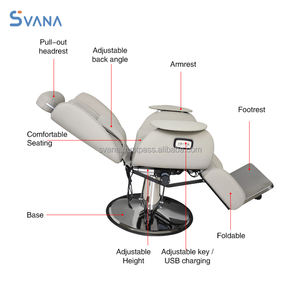 เก้าอี้ช่างตัดผมสำหรับผู้ชายปรับเอนได้ไฟฟ้าเฟอร์นิเจอร์สำหรับร้านเสริมสวยเส้นผม - Product Image 2