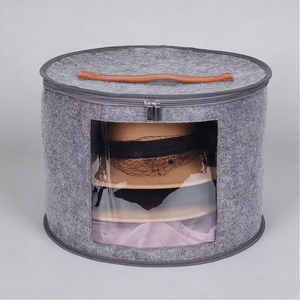 Boîte de <span class=keywords><strong>rangement</strong></span> pliable transparente en feutre pour chapeaux, grande capacité, personnalisable, fournie par l'usine, pour le transport et le <span class=keywords><strong>rangement</strong></span> de chapeaux de voyage - Product Image 1