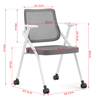 Chaise de formation intégrée avec tableau d'écriture pour salle de conférence, bureau du personnel et salle de réunion