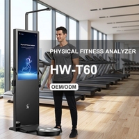 Balance intelligente LEKA HW-T60 noire avec écran LCD, verre trempé, ABS, analyseur de posture corporelle intelligent