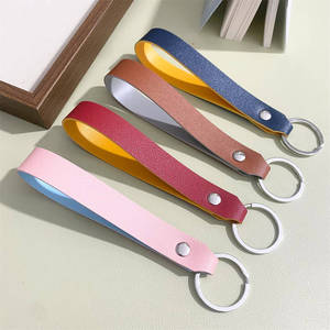 Multicolor PU <b>Leather</b> Wrist Key Strap Metal Key Ring Hand <b>Lanyard</b> Keychain for Bag Decoration Accessory Customizable Gift - Product Image 2