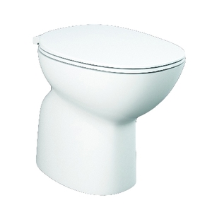 Inodoro Moderno sin Borde con Drenaje de Piso, Doble Descarga, Sifónico, con Taza Cuadrada Alargada, Estructura de una Pieza para Baño/Lavadero - Product Image 1