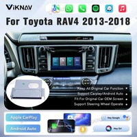 Boîtier d'interface Linux VIKNAV pour Toyota RAV4 2013-2018, CarPlay sans fil, Android Auto, télécommande intégrée, autoradio GPS 2DIN