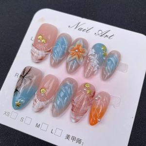Ongles artificiels de haute qualité style <span class=keywords><strong>été</strong></span> avec modélisation 3D, réutilisables, ongles à presser en gros - Product Image 3