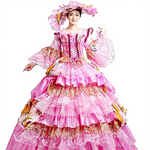 Robe de Cour Européenne pour <span class=keywords><strong>Femme</strong></span>, Style Empress Britannique, Tenue de <span class=keywords><strong>Danse</strong></span> pour Spectacle Théâtral, Imprimé Numérique - Product Image 6
