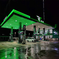Prix usine 2026 – Auvent de station-service en aluminium certifié ISO9001 avec éclairage LED, taille personnalisée, garantie 8 ans, durée de vie 10 ans
