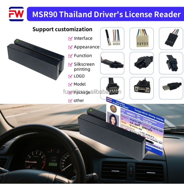 FUWEI MSR90 Magnetic Card Reader Plug and Play USB Interface Supporting Track 1/2/3 GPS Car Gas Station Tax Tracking