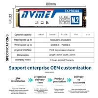 SSD OEM M.2 NVMe Haute Vitesse 2280 NVMe 128 Go 256 Go 512 Go 1 To 2 To pour Ordinateur de Bureau Portable Disque SSD Interne M.2 NVMe