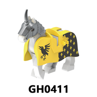 G0155 Serie Medieval: Caballo de Guerra Corazón de León, Halcón Negro, Cuervo, Dragón, Caballo Guerrero - Bloques de Construcción Educativos para Niños, Juguetes de Regalo