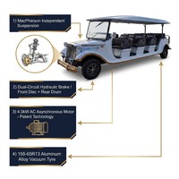 Tarion Venta al por Mayor de Autobuses Turísticos Eléctricos Clásicos de 14 Asientos, Estilo Antiguo, Fabricación OEM
