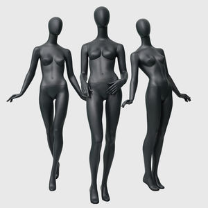<span class=keywords><strong>Precio</strong></span> de fábrica: Maniquí de cuerpo completo de fibra de vidrio negro usado, cabeza de maniquí femenino con base de vidrio templado, personalizable para prendas de vestir. - Product Image 1