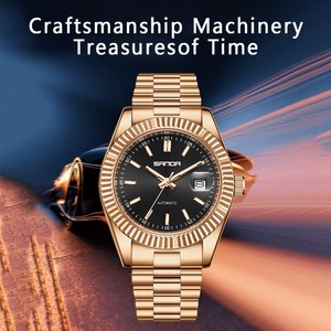 SANDA 5601 Men Mechanical Watch, Solid Stainless Steel Band Business Wristwatch, Waterproof Luminous <b>Automatic</b> Watch for Men - Product Image 6